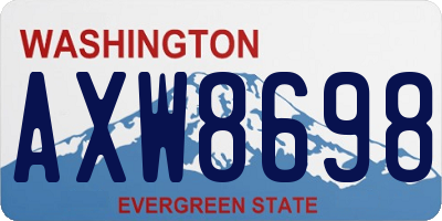 WA license plate AXW8698