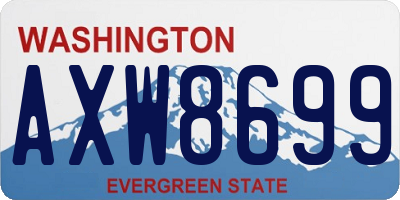 WA license plate AXW8699
