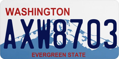 WA license plate AXW8703
