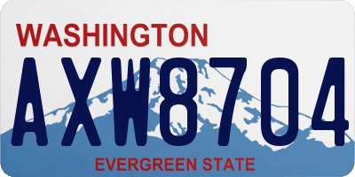 WA license plate AXW8704
