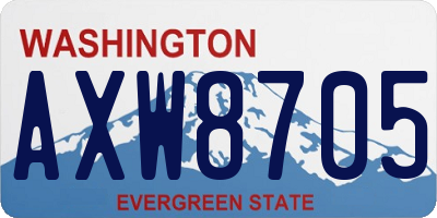 WA license plate AXW8705