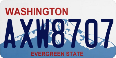 WA license plate AXW8707