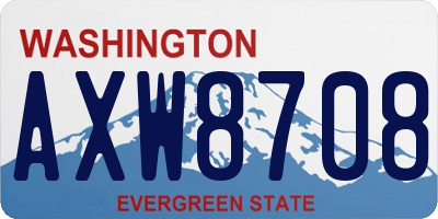 WA license plate AXW8708