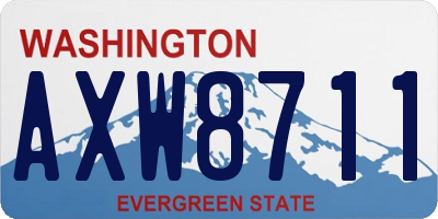 WA license plate AXW8711