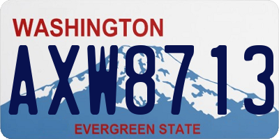 WA license plate AXW8713