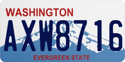 WA license plate AXW8716