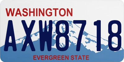 WA license plate AXW8718