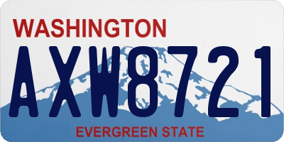 WA license plate AXW8721