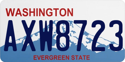 WA license plate AXW8723