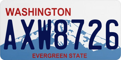 WA license plate AXW8726