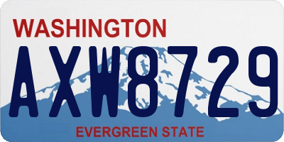 WA license plate AXW8729