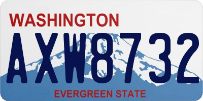 WA license plate AXW8732