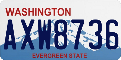 WA license plate AXW8736