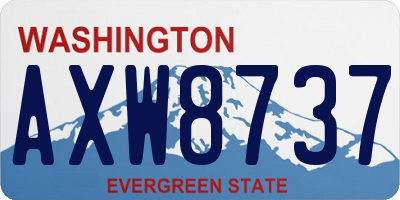 WA license plate AXW8737