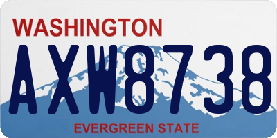 WA license plate AXW8738