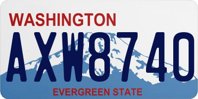 WA license plate AXW8740