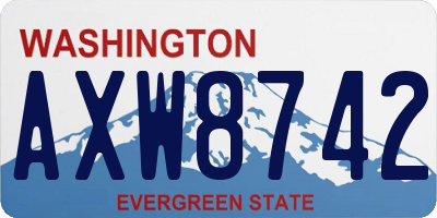 WA license plate AXW8742