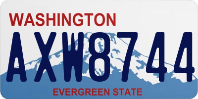 WA license plate AXW8744