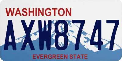 WA license plate AXW8747