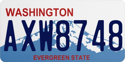 WA license plate AXW8748