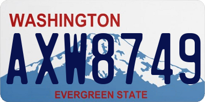 WA license plate AXW8749