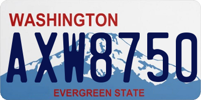 WA license plate AXW8750