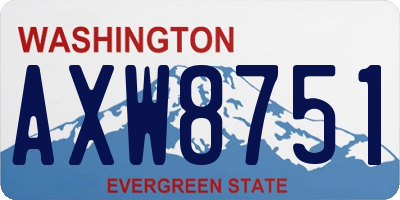 WA license plate AXW8751