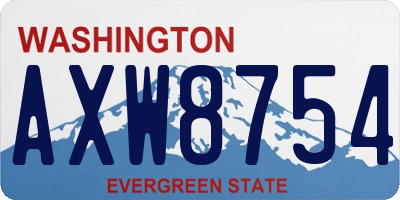 WA license plate AXW8754