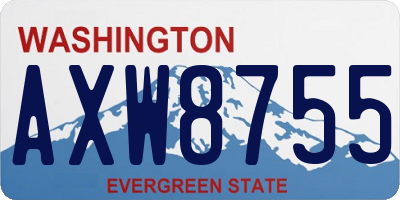 WA license plate AXW8755