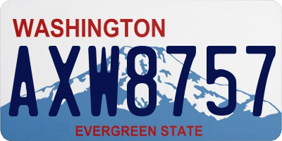 WA license plate AXW8757