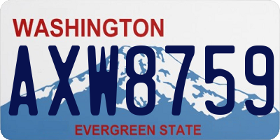 WA license plate AXW8759