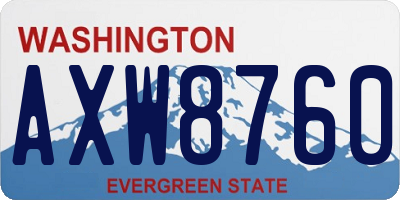 WA license plate AXW8760