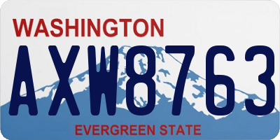 WA license plate AXW8763