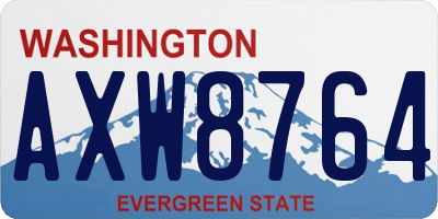 WA license plate AXW8764