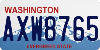 WA license plate AXW8765