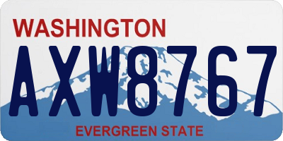 WA license plate AXW8767