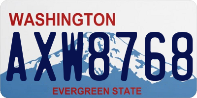 WA license plate AXW8768