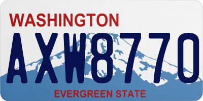 WA license plate AXW8770