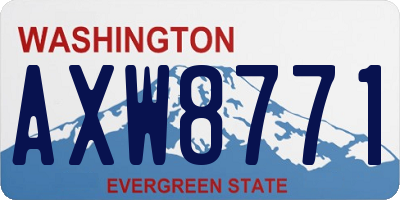 WA license plate AXW8771