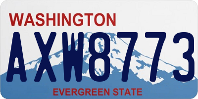WA license plate AXW8773