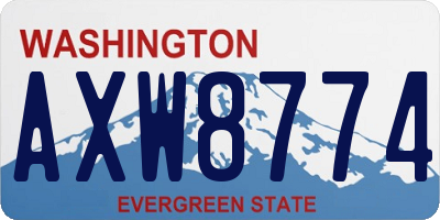 WA license plate AXW8774