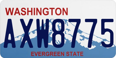 WA license plate AXW8775