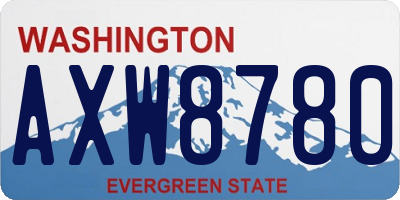 WA license plate AXW8780
