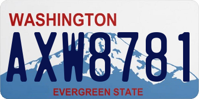 WA license plate AXW8781
