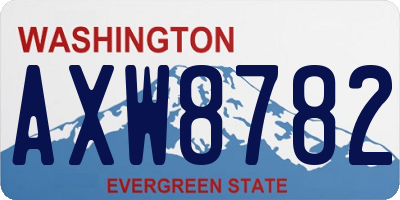 WA license plate AXW8782