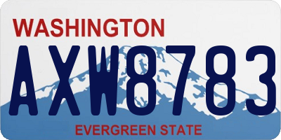 WA license plate AXW8783