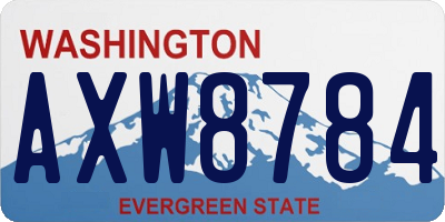 WA license plate AXW8784