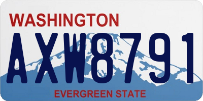 WA license plate AXW8791