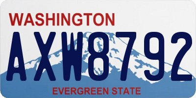 WA license plate AXW8792