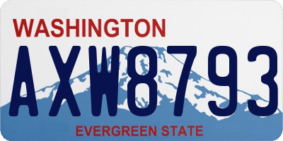 WA license plate AXW8793